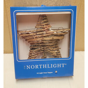 Northlight 10 Light Tree Topper Natural Brown Ratten Rustic 11.5"